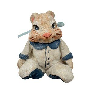 Dreamsicles Easter Rabbit Bunny Cast Art Signed Kristin Handpainted Ceramic Vtg